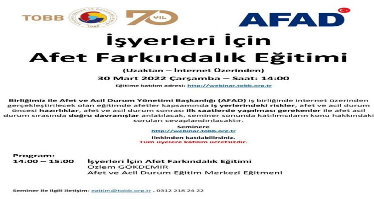 AFAD Farkındalık Eğitimi 30.03.2022