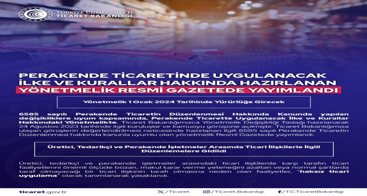 PERAKENDE TİCARETİNDE UYGULANACAK İLKE VE KURALLAR HAKKINDA YÖNETMELİK