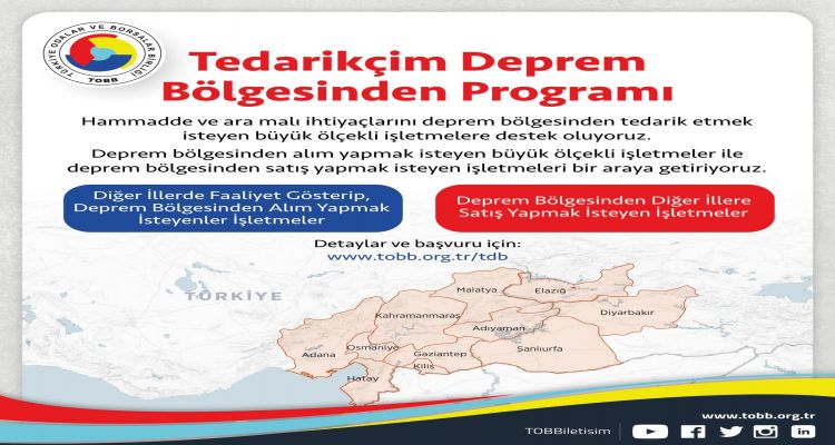 TEDARİKÇİM DEPREM BÖLGESİNDE UYGULAMASI BAŞLATILDI.